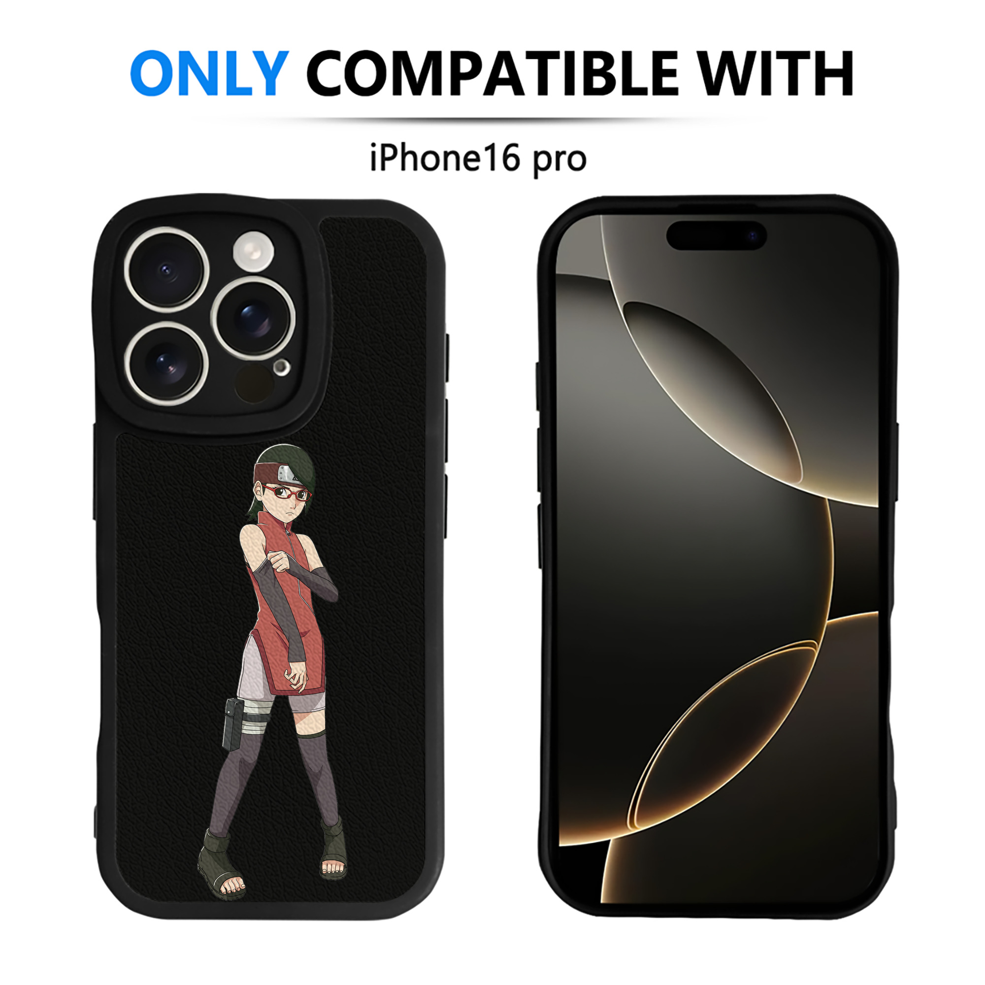 （画像用） NARUTO -ナルト- うちは サラダ Uchiha Sarada 【iPhone 16シリーズ対応】シリコンスマホケース（レザー調） 材質：シリコン